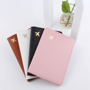Leather Passport Case - Plane Design