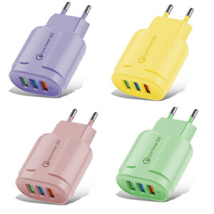 Macaron Color Charging Plug 5 V2A Charger 3-port